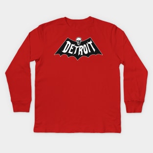 Detroit Skull Bat Kids Long Sleeve T-Shirt